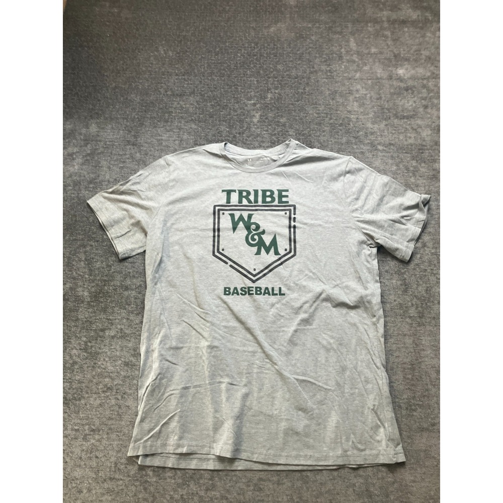 Under Armour NCAA William & Mary Tribe Baseball Shirt Mens XL Gray Loose Fit